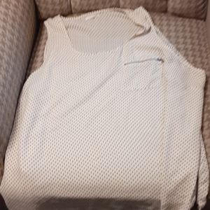 White and black polka dot sleeveless top